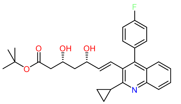 T-Butyl (3R, 5S) -7- [2-cyclopropyl-4- (4-fluorphenyl) chinolin-3-yl] -3,5-isopropylidendioxy-6-heptenoat (PB4) CAS-Nr. 586966-54-3